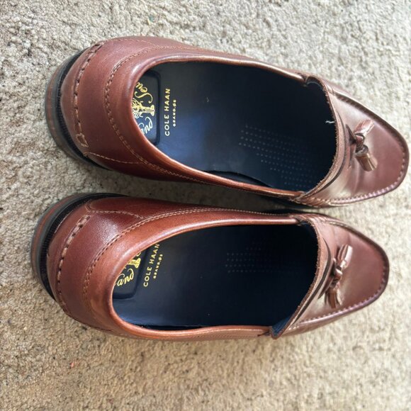 Men\'s brown leather Cole Haan tassel loafers (10.5)